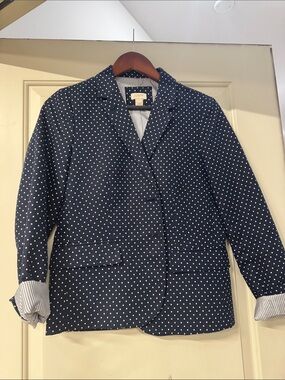 J. Crew Navy Polka Dot Blazer